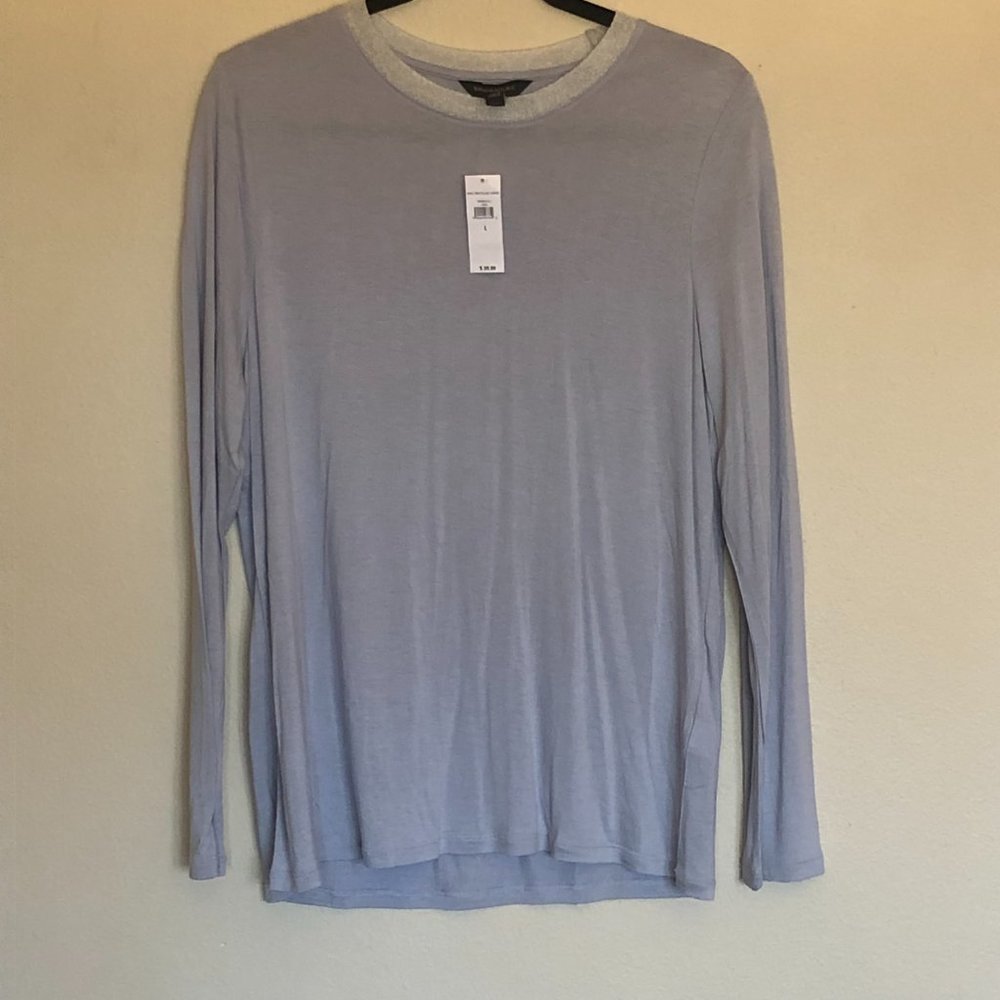 Banana Republic Long Sleeve Top size L Silver